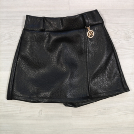 Luxe Leatherlook Skort - zwart