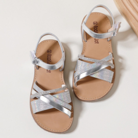 Silver sparkle sandals