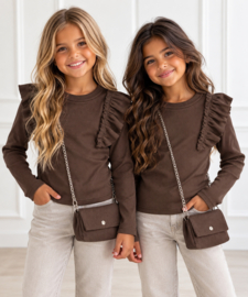 Bagged ruffled longsleeves - bruin