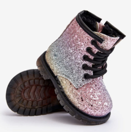 Glitter boots - rainbow