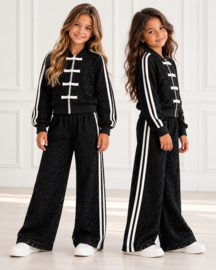Your Lace Bow Tracksuit - zwart