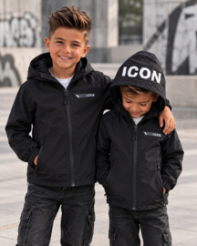 Icon hooded windbreaker - zwart