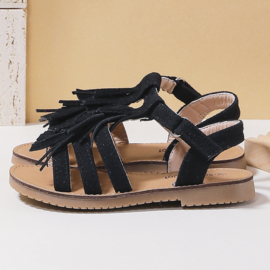 Fringe sandals - zwart