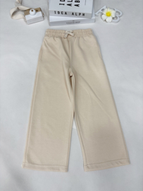 Comfy Wide Leg Jogger – Wit & Beige