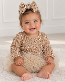 Glamour & tule baby dress - goud (verzenddatum 9 okt)