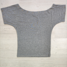 Glam Stud Off Shoulder Top - grijs
