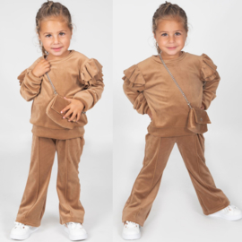 Baby velvet set - camel