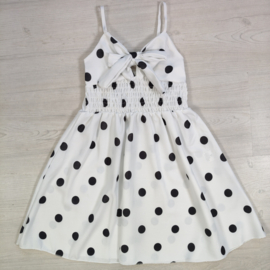Polka Bow Summer Dress - wit
