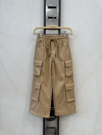 Straight leatherlook pocket pants