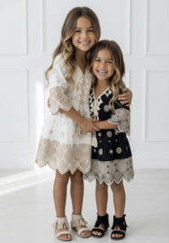 Beige Lace Boho Dress - wit