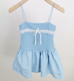 Your white ribbon dress - blauw