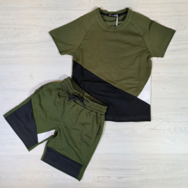 Color blocked set - army green