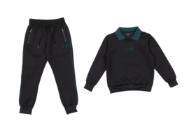 Icon Collar Tracksuit - zwart/groen (verzenddatum 16 okt)