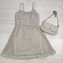 Beach Day Crochet Dress & bag - beige (verzenddatum 19 jun)