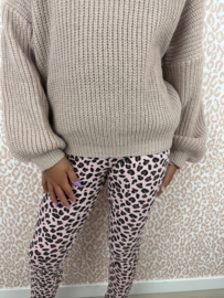 Leopard legging - roze