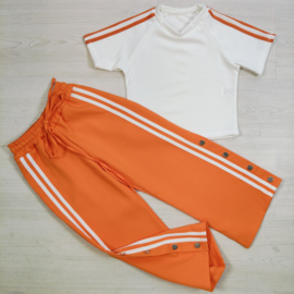 Sporty Stripe Girls Set - oranje