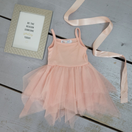 Baby tule & satin bow dress - pink