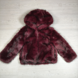 Luxury Faux Fur Jacket - bordeaux