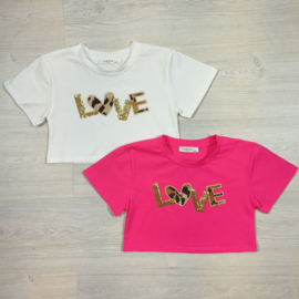 Printed love crop top