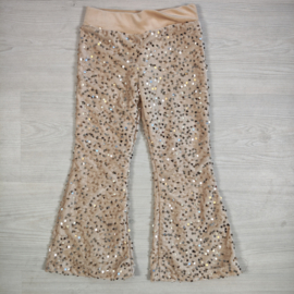 Party All Night Sequin Flared Pants - beige/goud