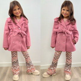 Ruffled Trenchcoat - Roze