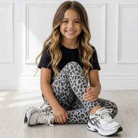 Leopard legging - grijs