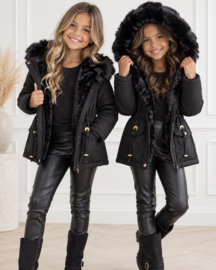 Girls winter parka - zwart (verzenddatum 9 okt)