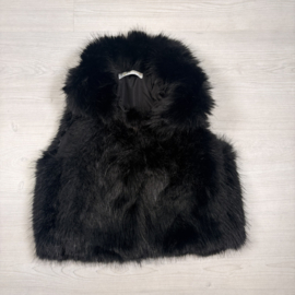 Luxury Faux Fur Gilet - zwart