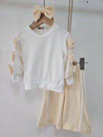Bow Bliss Flared Set - beige