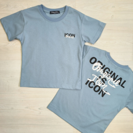 Blue backside icon tee