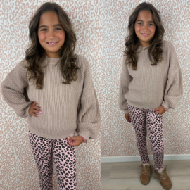 Leopard legging - roze