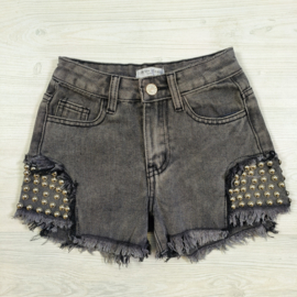 Studded side denim short