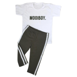 Mooiboy & green side stripe legging set