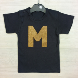 Gold M black tee