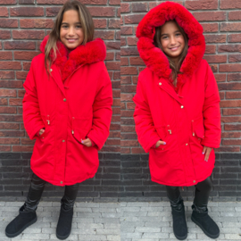 Girls winter parka - rood