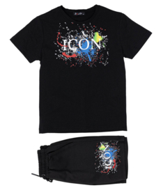 Splatter icon boys set - zwart