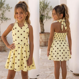 Retro Polka Dot Dress - geel