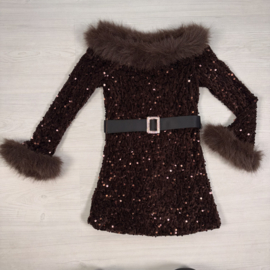 Fabulous Fur Sequin Dress - bruin
