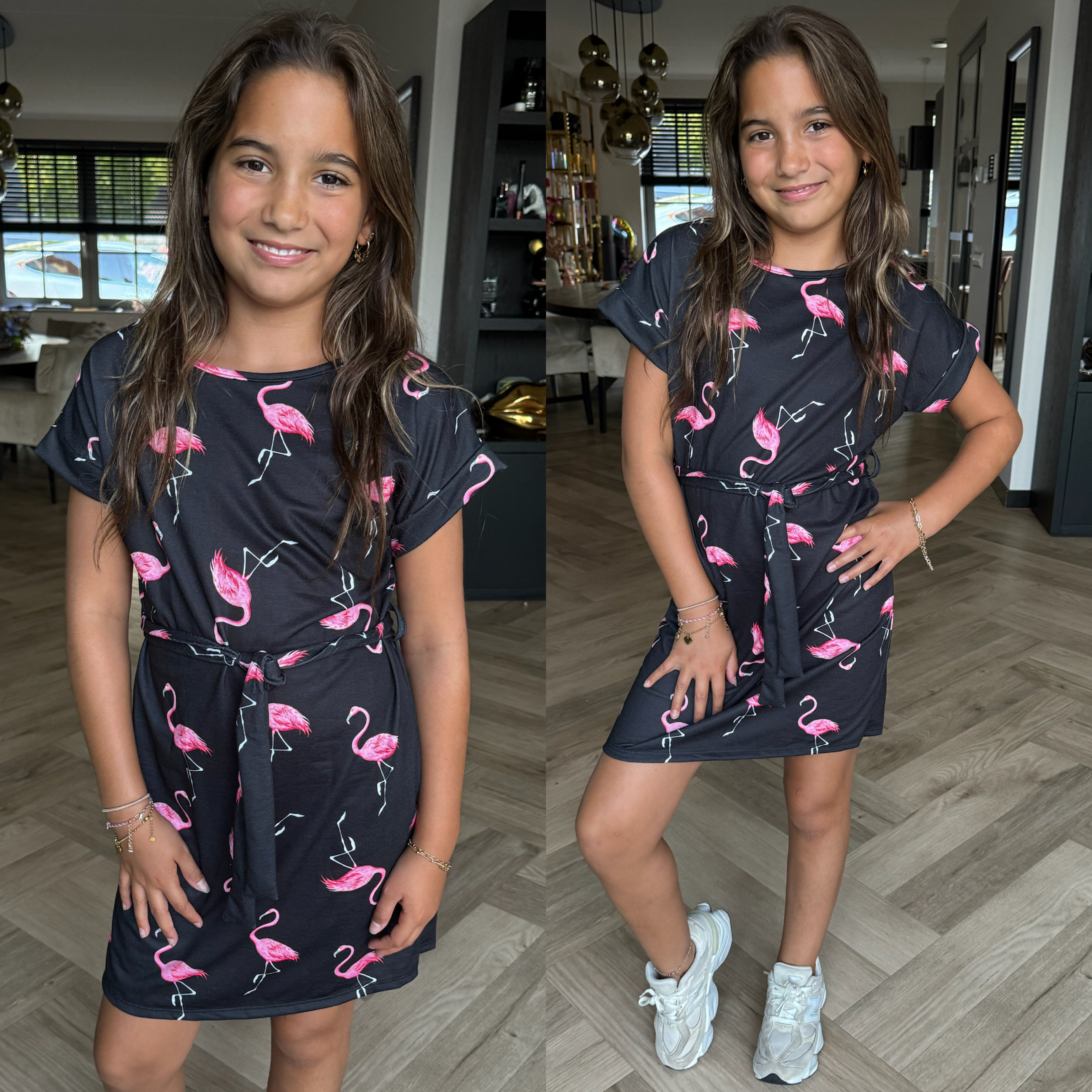 Black flamingo dress