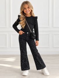 Diamond Flared Jeans - zwart