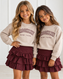 Brooklyn New York Sweater – Beige/bordeaux
