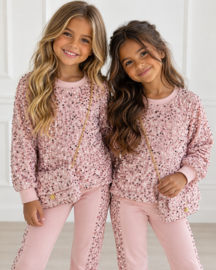 Twinkle velvet set + bag - lichtroze