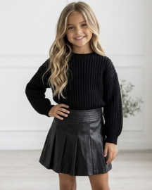 City Chic Leather Skort - zwart