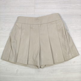 City Chic Leather Skort - beige
