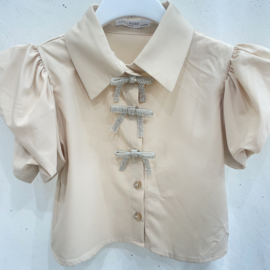 Bow & strass blouse
