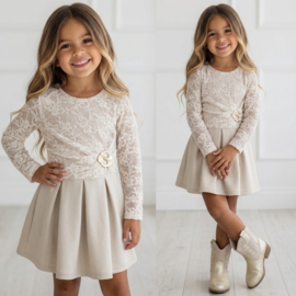 Lace Elegance Dress - beige