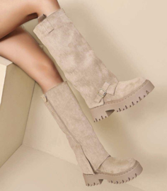 Buckle up boots - taupe