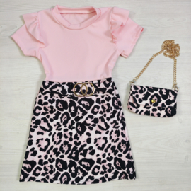 Little Leopard Luxe Dress - roze