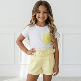 Bling Pocket Short Set - geel (verzenddatum 24 apr)