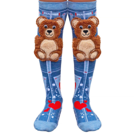 Teddy bear socks with fluffy bear 6 t/m volw